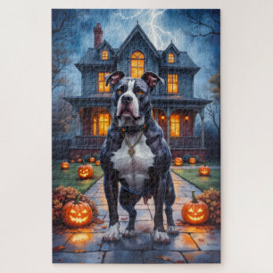 American Staffordshire Terrier Gothic Halloween Puzzle