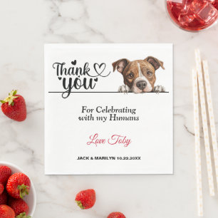 American Staffordshire Terrier Hund Foto Hochzeit Serviette
