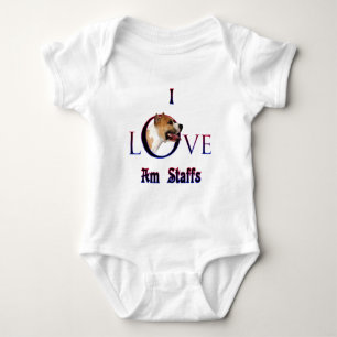 American Staffordshire Terrier I Liebe Baby Strampler