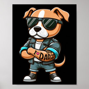 American Staffordshire Terrier I Liebe Vater Funny Poster