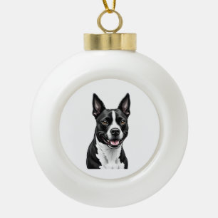 American Staffordshire Terrier Keramik Kugel-Ornament