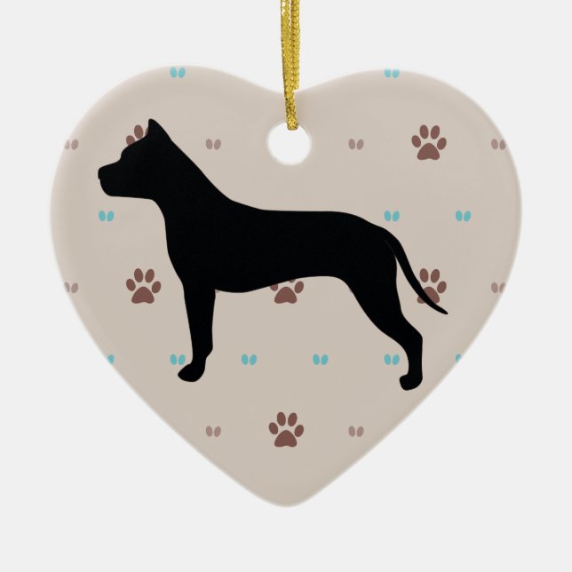 American Staffordshire Terrier Keramik Ornament (Vorne)