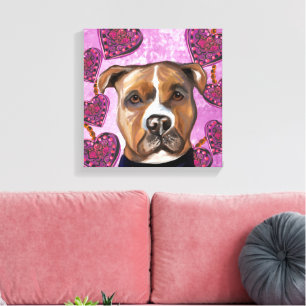 AMERICAN STAFFORDSHIRE TERRIER LEINWANDDRUCK