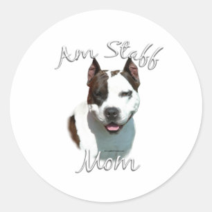 American Staffordshire Terrier Mama 2 Runder Aufkleber