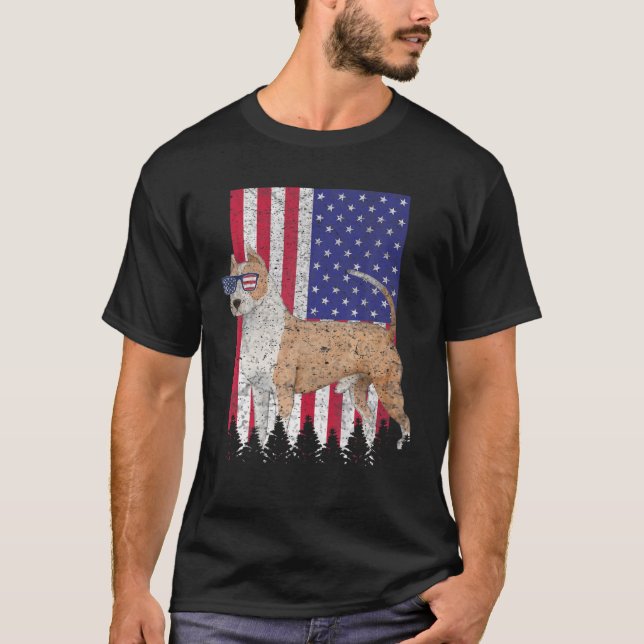 American Staffordshire Terrier Patriotic Dog Ameri T-Shirt (Vorderseite)