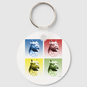 American Staffordshire Terrier Pop Art Schlüsselanhänger