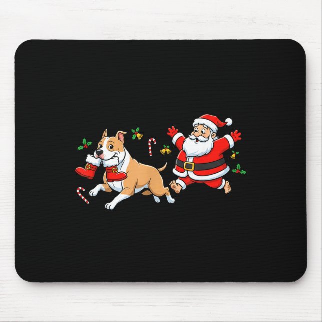 American Staffordshire Terrier Santa Claus Boots C Mousepad (Vorne)
