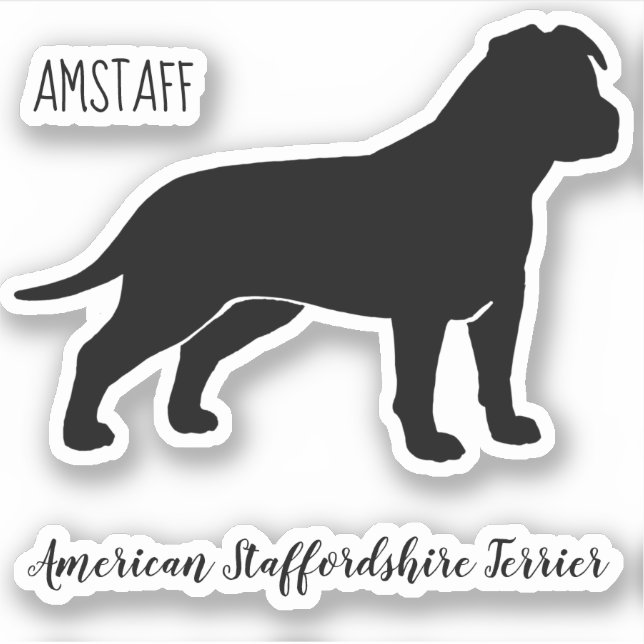 American Staffordshire Terrier Silhouette AmStaff Aufkleber (Vorderseite)