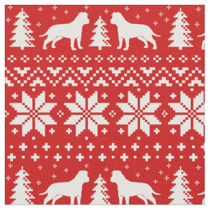 American Staffordshire Terrier Silhouetten Xmas Stoff