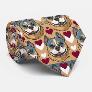 American Staffordshire Terrier Valentinsherzen Krawatte