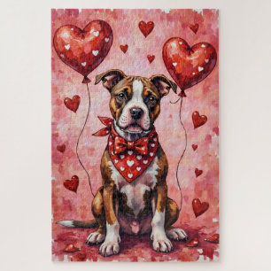 American Staffordshire Terrier Valentinstag-Hundek Puzzle