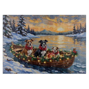 American Staffordshire Terrier Weihnachtsboot Schneidebrett