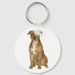 American Staffordshire Terrier Welpe Hund Schlüss Schlüsselanhänger