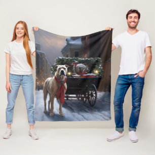 American Staffordshire Weihnachtsfeiertage Fleecedecke
