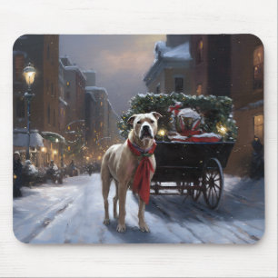 American Staffordshire Weihnachtsfeiertage Mousepad