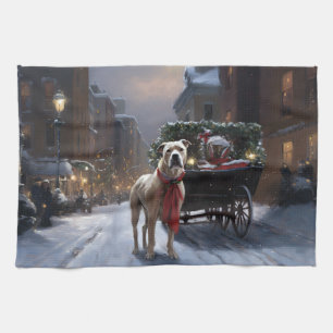 American Staffordshire Weihnachtsfestzeit Geschirrtuch