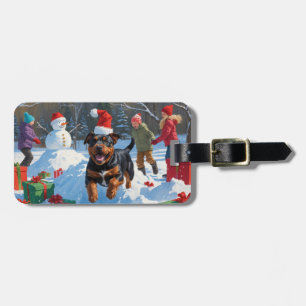 American Staffordshire Weihnachtsschnee Gepäckanhänger