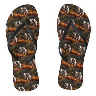 American Staffordshire Welpe Herbstfreude Flip Flops