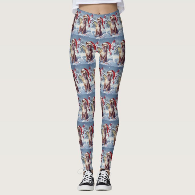 American Staffordshire Winter Wunderland Weihnacht Leggings (Vorderseite)
