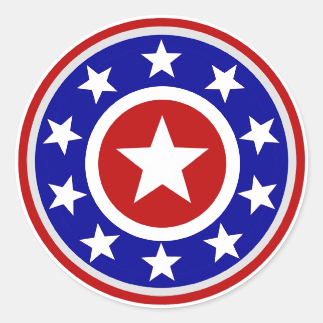 American Star Shield Runder Aufkleber (Vorderseite)