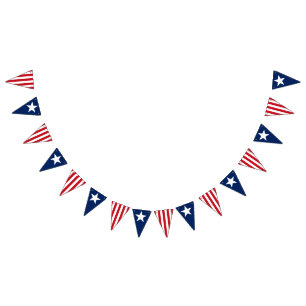 American Stars Stripes Red White Blue USA Wimpelkette
