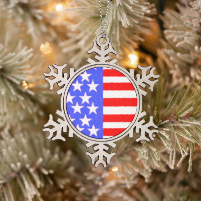 American Style Art Schneeflocken Zinn-Ornament (Baum)