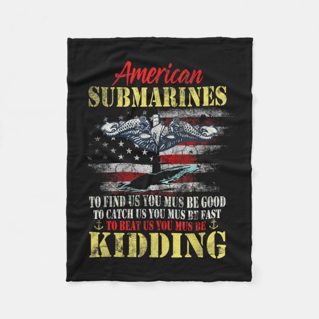 American Submarines Veteran Kidding Silent Service Fleecedecke (Vorderseite)