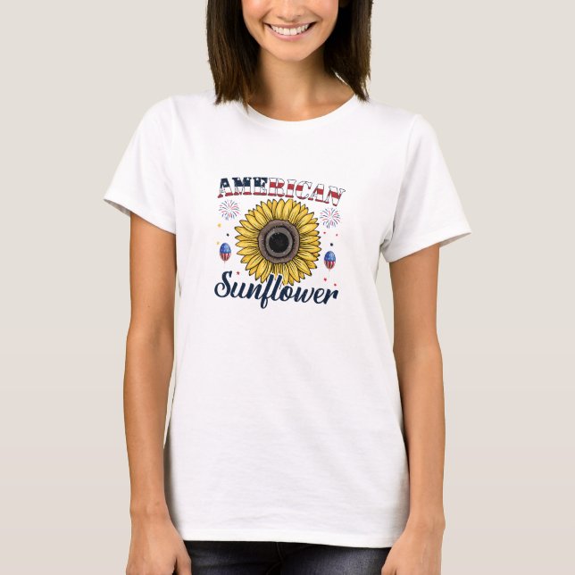 American Sunflower Womens Tshirt (Vorderseite)