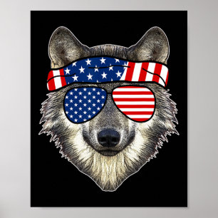American Sungles Wolf 4. Juli Phantastisches Gesch Poster