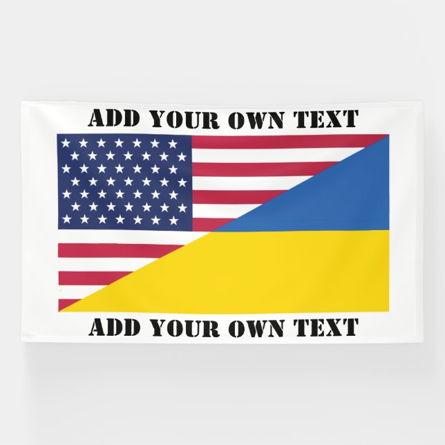 American support towards Ukraine Throw Pillow Banner (Horizontal)
