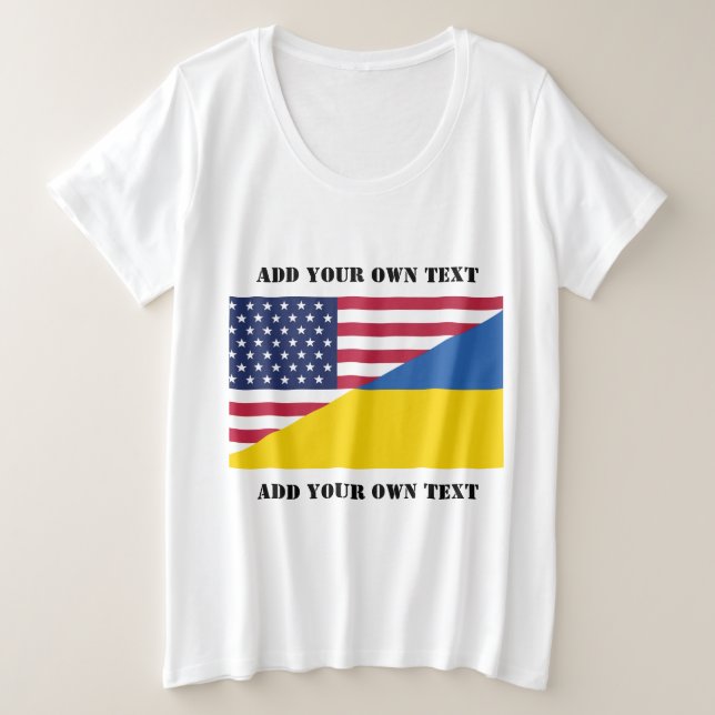 American support towards Ukraine Throw Pillow Große Größe T-Shirt (Design vorne)