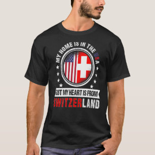 American Swiss Flag Heart from Switzerland America T-Shirt