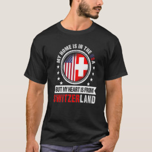 American Swiss Flag Heart from Switzerland America T-Shirt
