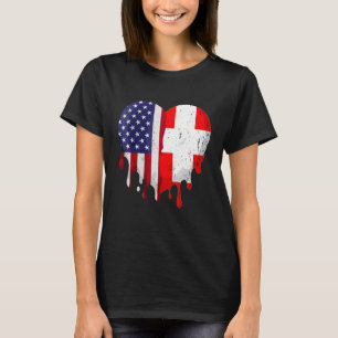 American Swiss Heritage Monat Schweiz Flaggenstaat T-Shirt