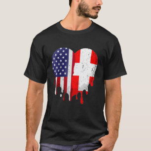 American Swiss Heritage Monat Schweiz Flaggenstaat T-Shirt