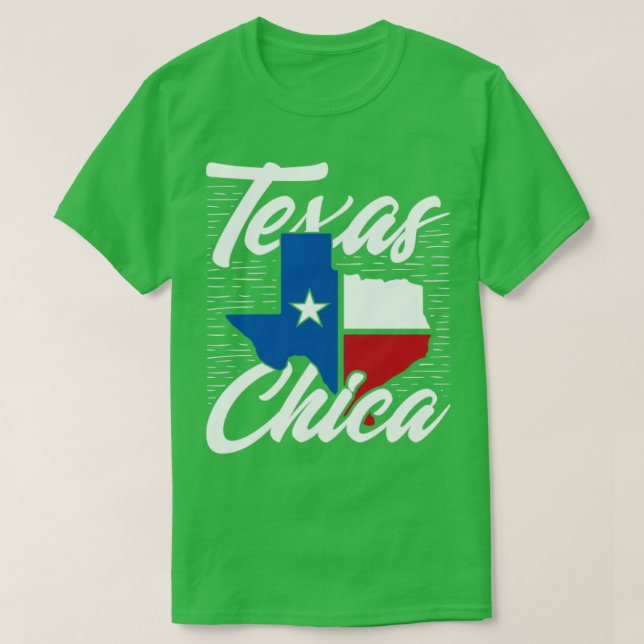 American Texas Chica Flag Texan T-Shirt (Design vorne)
