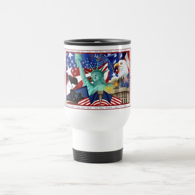 American Themed Travel Mug Template Reisebecher (Mittel)