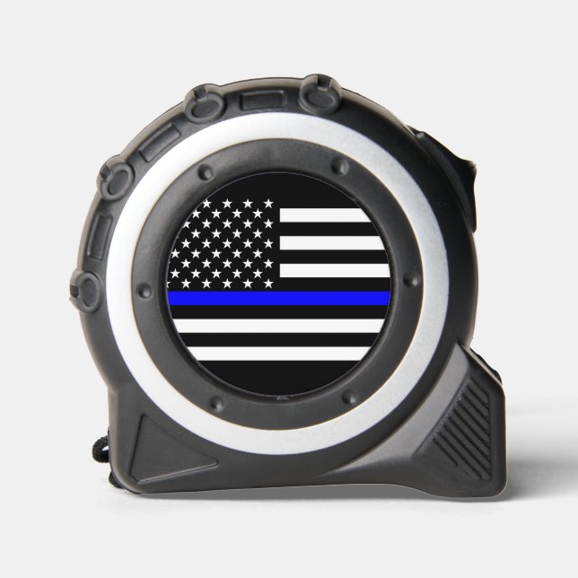 American Thin Blue Line Symbolic auf einer Maßband (Vorderseite)