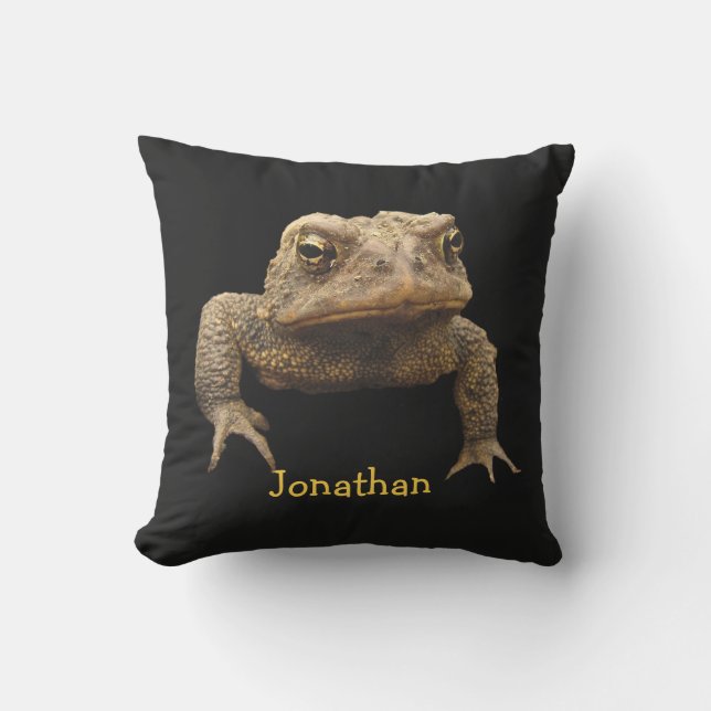 American Toad Animal Brown Black Outdoor Pillow Kissen Für Draußen (Vorderseite)