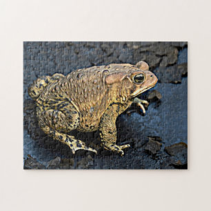 American Toad Digital Art Puzzle
