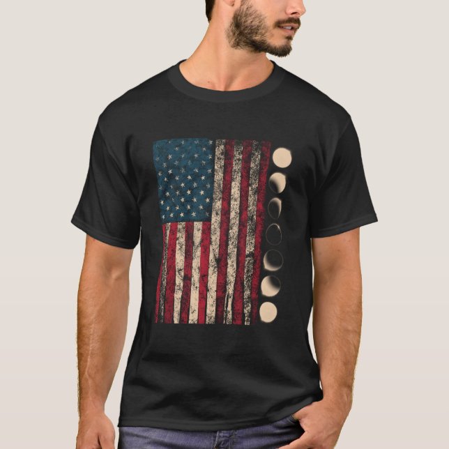 American Total Solar Eclipse Totality Phases Astro T-Shirt (Vorderseite)