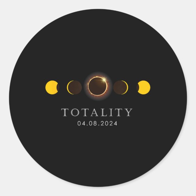 American Totality Solar Lunar Eclipse Runder Aufkleber (Vorderseite)