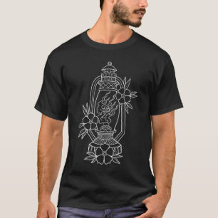 American Traditional Lantern Torch Kontur Tattoo T-Shirt