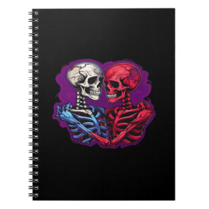 American Traditional Skeleton Holding Hands Tattoo Notizblock