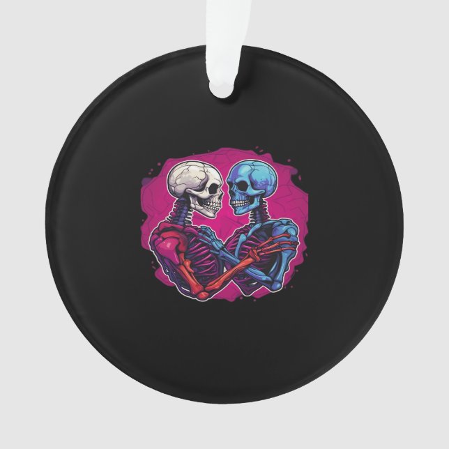 American Traditional Skeleton Holding Hands Tattoo Ornament (Vorderseite)