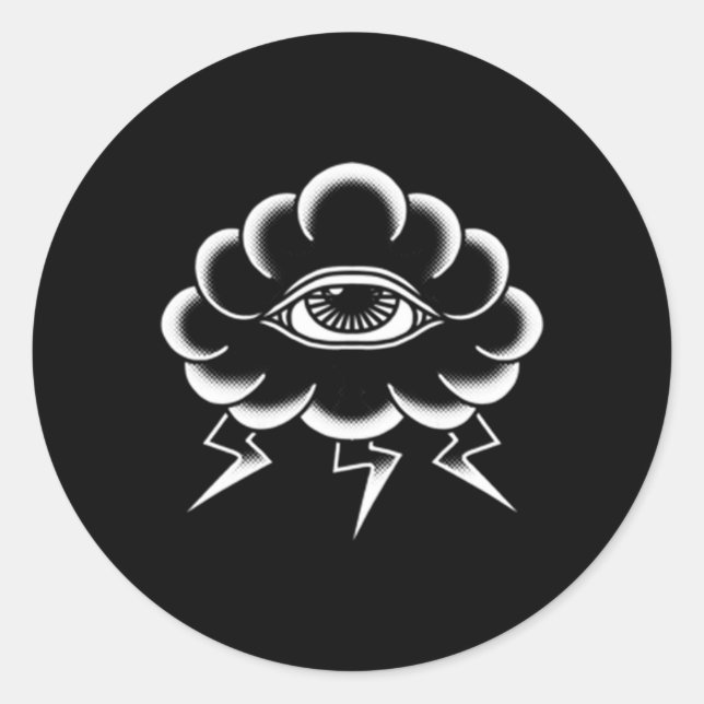 American Traditional Tattoo Edgy Old School Flash Runder Aufkleber (Vorderseite)