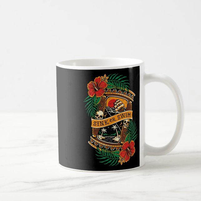 American Traditional Tattoo Old School Flash Skull Kaffeetasse (Rechts)