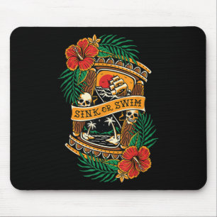 American Traditional Tattoo Old School Flash Skull Mousepad