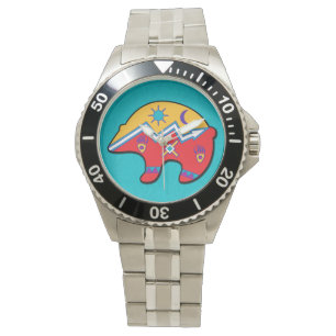 American Tribal Bear Design Watch Armbanduhr