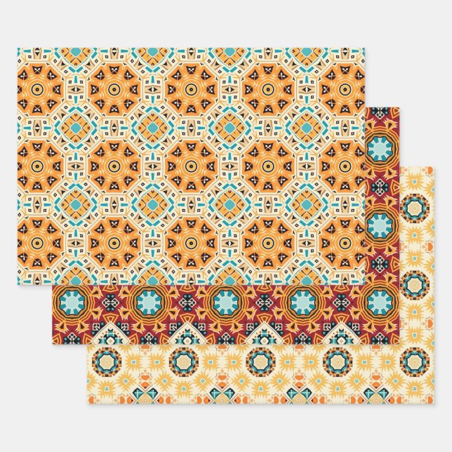 American Tribal Native Seamless Pattern Set No2 Geschenkpapier Set (Set)